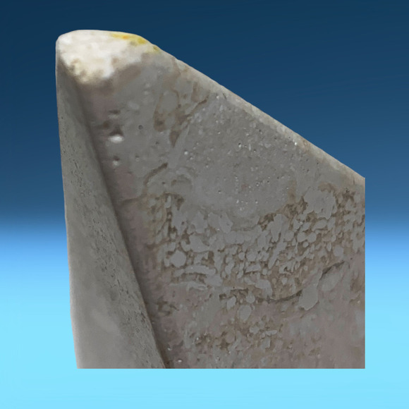 Vintage Natural Marble Modernist Bookend Triangle Beige Mid Century 8" READ - Picture 9 of 9